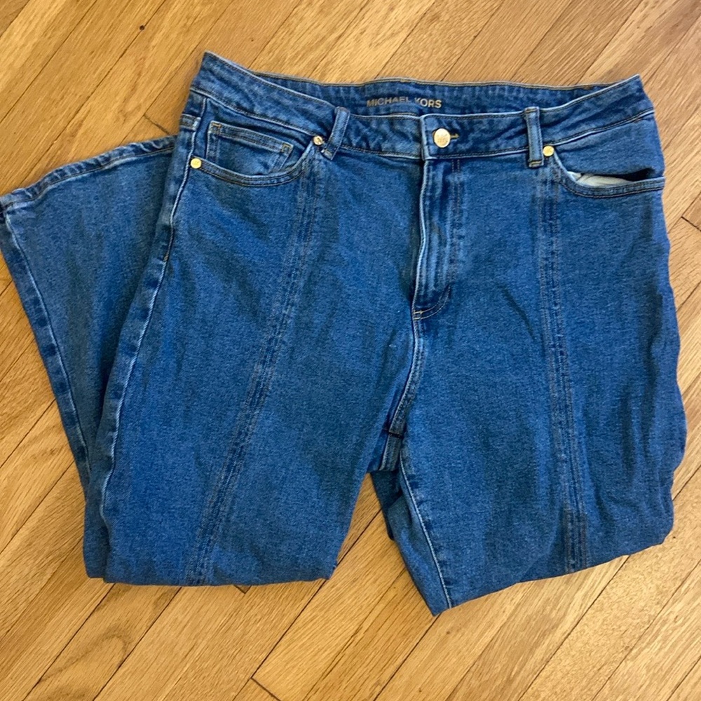 High Rise Split Hem Jeans
